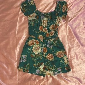 American eagle green floral romper
